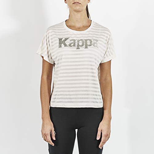 Kappa Yamila Camiseta, Mujer, Azul Marino/Blanco/Rojo Anaranjado, XS