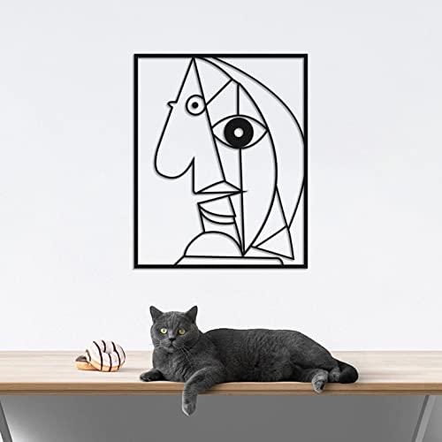 Decovieno Metal Picasso Serie Pared Decoración, 60 cm Longitud x 49 cm Ancho x 3 cm Altura, Negro