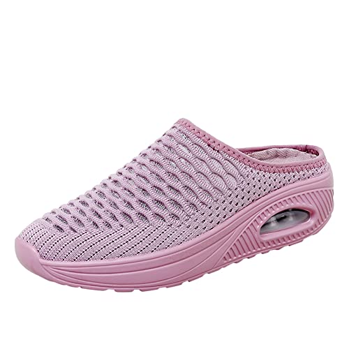 Zapatillas de running para mujer, resistentes al agua, 43, suaves y cómodas, ligeras, transpirables, para mujer, trekking, tenis, ligeras, impermeables, para correr, fitness, campistas, Rosa., 40 EU