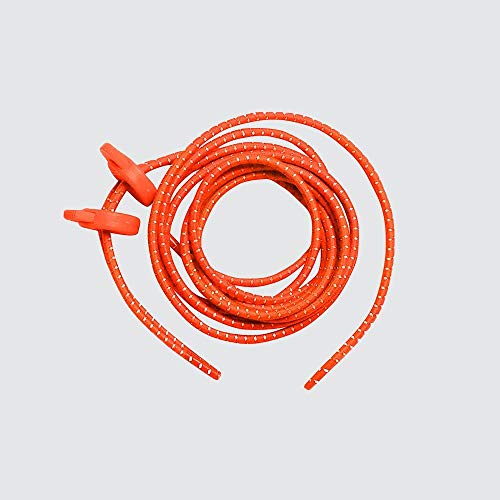 ZONE3 elásticos, Cordones para Zapatos Unisex Adulto, Naranja Fluorescente, Talla única