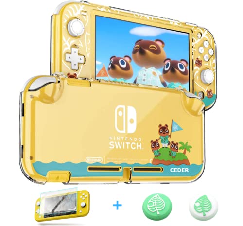 CEDER - Funda Protector Funda rígida Animal Crossing Edition Carcasa Cristal Templado Case Transparente Dibujos Compatible con Nintendo Switch Lite (Animal Transparente)