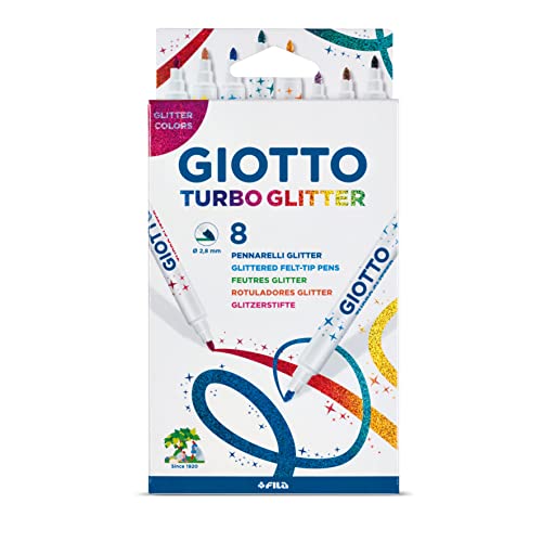 Rotulador giotto turbo glitter purpurina caja de 8 unidades