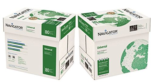 NAVIGATOR universal Papel para fotocopiadora (A4, 80 g/m²), color blanco NAV0317 [5 x 500 hojas]