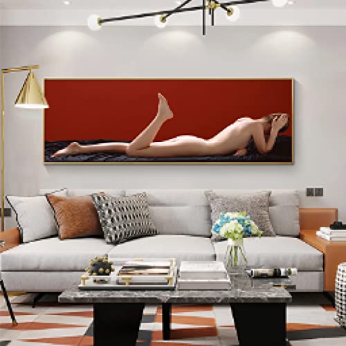 Mujeres desnudas lienzo pintura carteles e impresiones pintura abstracta moderna en la pared arte sala de estar dormitorio Cuadros decoración 40x120cm sin marco