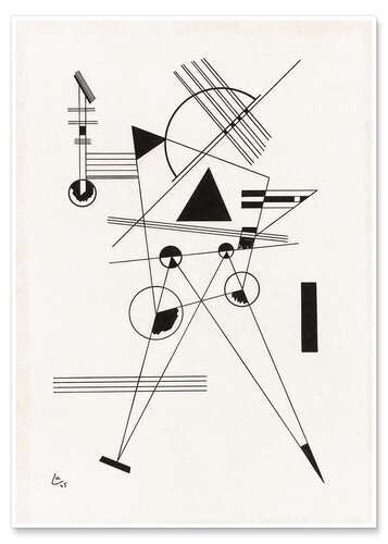Litografía I pósters para la Pared de Wassily Kandinsky Cuadros decoración para Cualquier habitación 13 x 18 cm Blanco y Negro Bauhaus Láminas Decorativas