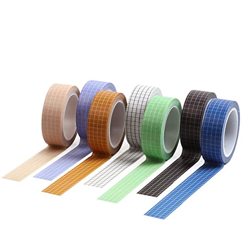 YANGWEN 7 Rollos Cintas Adhesivas Washi Tap, Masking Tape Washi Tape Decorativas de Colores Washi Cinta de Enmascarar para DIY Manualidades de Scrapbooking