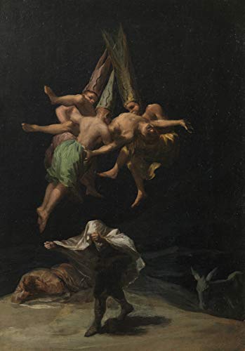 Francisco De Goya Giclee Papel de Arte impresión Obras de Arte Pinturas Reproducción de Carteles(Vuelo De Brujas) #XZZ