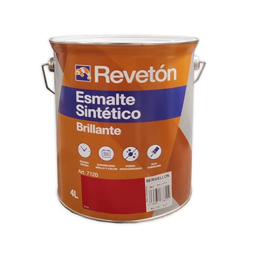 REVETON - ESMALTE BRILLANTE 4 LT - Rojo Bermellón 063