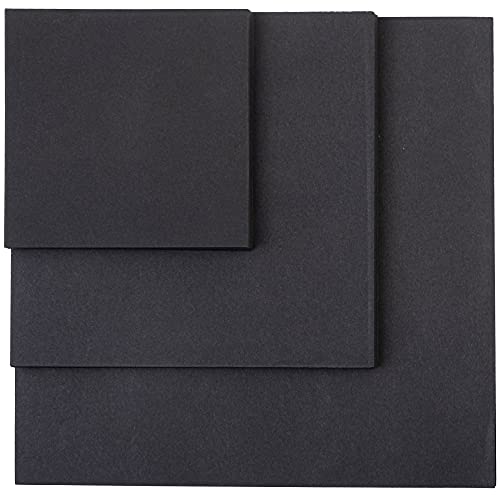 Tritart Origami Papel negro, 225 hojas de papel plegable de origami de doble cara, negro, juego de papel para manualidades, 80 g/m2, 75 hojas cada una, 20 x 20 cm y 15 x 15 cm y 10 x 10 cm