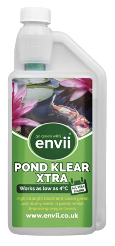 Envii Pond Klear Xtra - Bacterias Limpiador y Tratamiento de Agua Verde para estanques de jardín - 3 X Más Fuerte Que Pond Klear - Funciona hasta 4 ° C - Trata 60000L