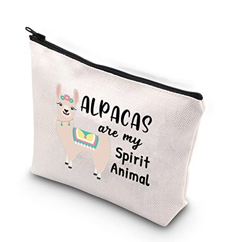 Alpaca Present Alpacas are My Spirit - Bolsa de maquillaje con diseño de llamas, White, Spirit Alpacas-UK