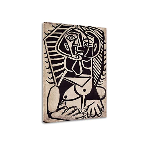 Mujer egipcia de Pablo Picasso Reproducciones de Cuadros Abstracto Impresión en Lienzo Arte de Pared de Lienzo Famoso para Sala de Estar 70x112cm Enmarcado