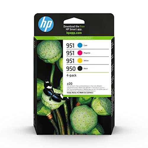 HP 950/951 Pack de 4 cartuchos de tinta originales negro, cian, magenta y amarillo (6ZC65AE) (el embalaje puede variar)