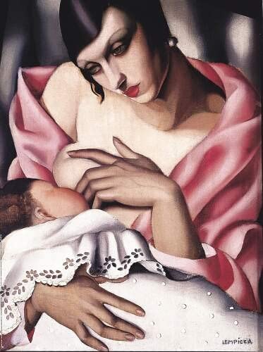 PosterDesign Digital Art Studio Lienzo calidad museo, poster o lamina para enmarcar, Madre e hijo, Tamara de Lempicka - 30 x 40 cm (A3), POSTER PROFESIONAL