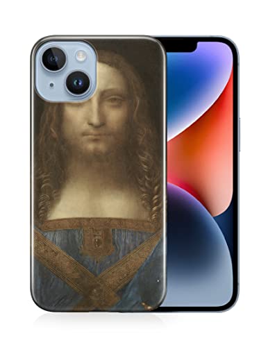 LEONARDO DA VINCI - Carcasa para iPhone 14, diseño de Salvador Mundi