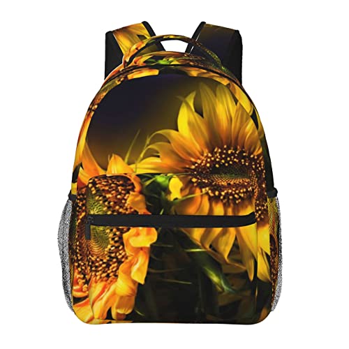 NOLACE Mochila de pintura de girasoles, mochila universitaria grande, mochila casual de viaje, mochila de viaje para niñas y niños, universidad, pintura de girasoles, talla única, Pintura de