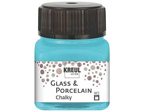 Kreul Glass & Porcelain 16638 Chalky Ice Mint - Pintura suave para vidrio y porcelana a base de agua, secado rápido, opaca