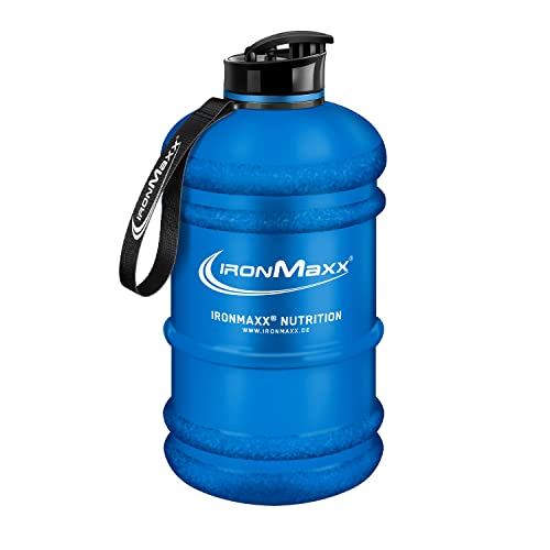 IronMaxx Galón de agua - azul mate 2200ml | sin BPA &DEHP| botella a prueba de fugas con escala de medida | disponible en colores diferentes