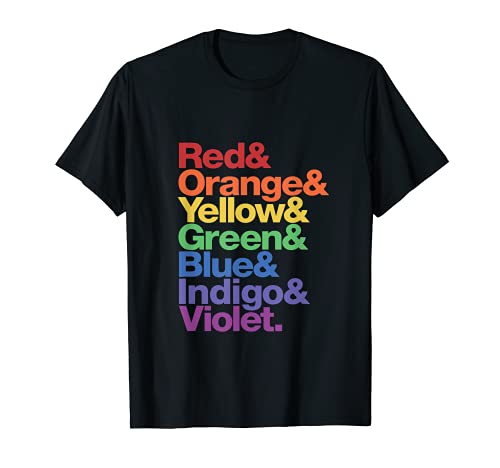 Tipografía Arco Iris Lettering Colorful Pride - ROYGBIV Camiseta
