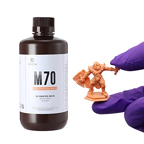 RESIONE M70 Resina de impresora 3D de alta precisión LCD Resina de secado UV MSLA 405nm Resina fotopolímero rígido estándar de bajo olor para impresión 3D LCD(color salmón 1000g)