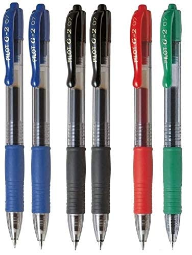 PILOT G2 PACK 6 BOLIGRAFOS 2 AZUL 2 NEGRO 1 ROJO 1 VERDE