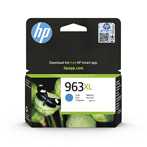 HP 963XL 3JA27AE, Cian, Cartucho de Tinta de Alta Capacidad Original, Compatible con impresoras de inyección de tinta HP OfficeJet Pro Series 9010, 9020
