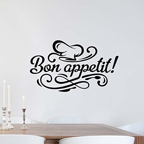 Bon Appetite cocina etiqueta de la pared del vinilo del arte de la decoración del restaurante bar de Cook