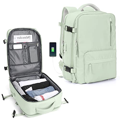 mochila viaje cabina avion 45x36X20 mujer ryanair bolsas de cabina 40x30x20 para vueling Cabina para EasyJet Equipaje de Mano ryanair Mochila de Senderismo mochila impermeable hombre Verde claro S