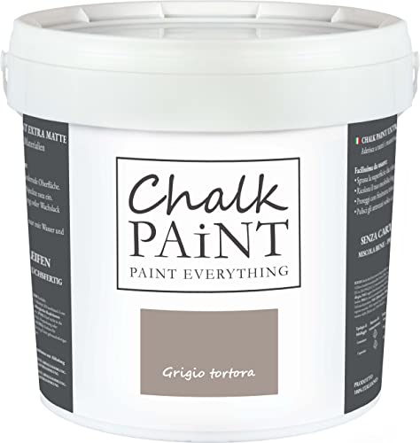 Chalk PAiNT PAINT EVERYTHING Bianco Shabby Pintura (5 l (Paquete de 1), Grigio Tortora)