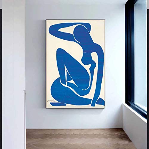 GUDOJK Decoración de Pared Lienzo Pinturas en Lienzo Azul I de fauvismo en la Pared, Carteles artísticos e Impresiones, imágenes artísticas de fauvismo para la Imagen de la Sala de estar-40x60cm