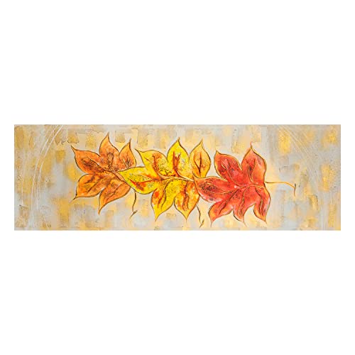 Lohoart L-1141 - Cuadro Artesanal en Lienzo Pintado a Mano, decoración hogar Cuadro Pared, Color Oro, Medidas: 150 X 50 cm