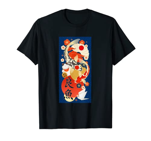 Arte Japonés Pintura Tradicional Pescado Estético Gráfico Camiseta
