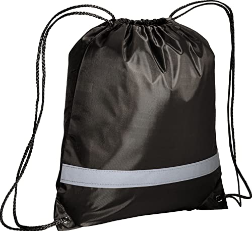 CLOTHING Bolsa mochila de poliéster con tira reflectante, catarifranco, con cierre de frote, ideal para deportes, gimnasio y tiempo libre, alta visibilidad de noche