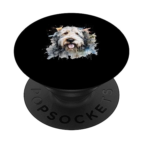 Colorido perro pastor inglés antiguo acuarela arte PopSockets PopGrip Intercambiable