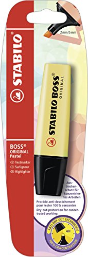 STABILO - Marcador STABILO BOSS ORIGINAL Pastel - Blíster con 1 unidad color amarillo cremoso