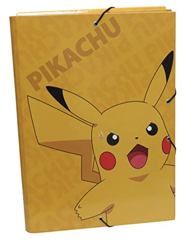 Pokémon, Carpeta de Solapas Infantil, Pikachu, Color Amarillo (CyP Brands)