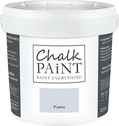 Chalk PAiNT PAINT EVERYTHING Bianco Shabby Pintura (5 l (Paquete de 1), Pietra)