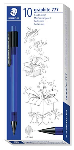 Staedtler Graphite 777- Portaminas HB 0,5mm, Azul, Paquete de 10