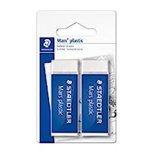 Staedtler Soft 526 50 BK2D. Gomas de borrar de color blanco. Blíster con dos unidades.