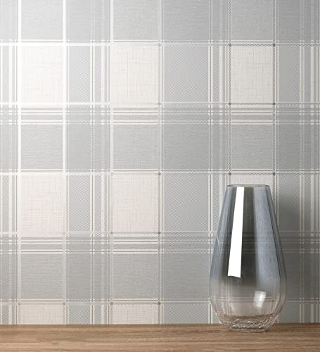 GAULAN 500681269 - Papel pintado vinílico ecológico de cuadros escoceses con textura en relieve para pared salón cocina baño dormitorio pasillo - Muestra DIN A4