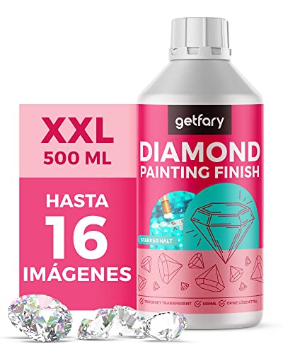 getfary Diamond Painting Finish 500 ml – Sellador transparente para pintura de diamante para hasta 16 imágenes (50 x 50 cm)