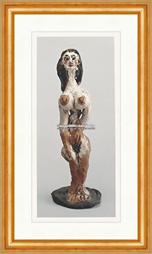 Biller Antik De pie desnudo femenino escultura arcilla Engobe incisión Pablo Picasso 090 Enmarcado