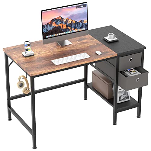 HOMIDEC Mesa Escritorio,Mesa Ordenador con Cajón Escritorio de Oficina para Estudiantes y Trabajadores,Escritorios de Estilo Moderno para Dormitorio, Hogar, Oficina (100x50x75cm)