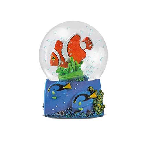 Water Globe - Pez de Arrecife de Deluxebase. Bola de Nieve con Figura de Resina y Base Moldeada. Genial como decoración hogar. (Diseño seleccionado al Azar de Pez Payaso o Pez Cirujano Azul)