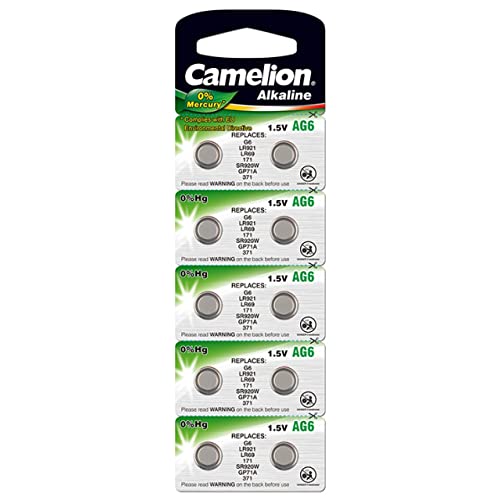 Camelion Pila de botón, Pila de Reloj LR69 / 171 / SR920W / GP71A / 371 0% HG Blister 10uds., 1,5V, Alkaline