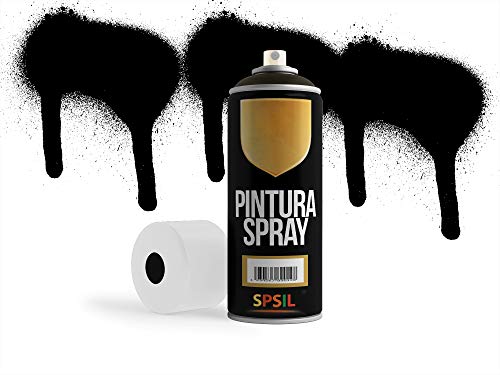 MovilCom® - Pintura en spray color Negro Brillo, 200ml, mod.8677