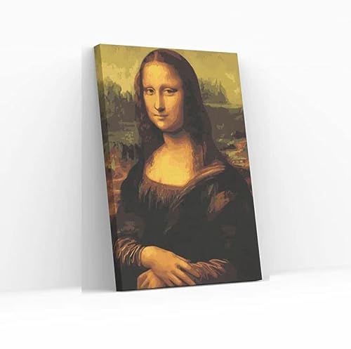 Leonardo Da Vinci Best Pause Mona Lisa - Kit de pintura por números para adultos, niños y principiantes, 40 x 50 cm