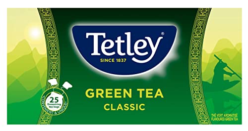 Tetley - Té Verde Clásico | Caja 25 unidades - Infusión suave y refrescante que Aporta Vitaminas y Minerales - 100% Ingredientes Naturales