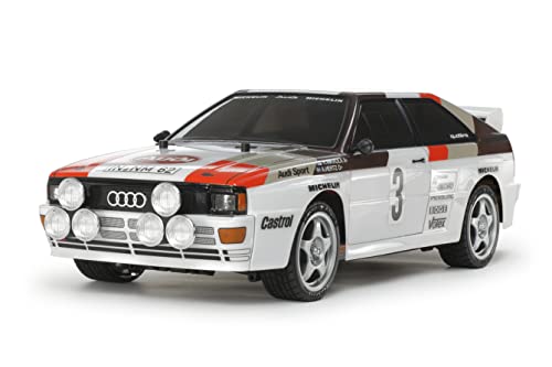 Tamiya TAM58667 58667 Audi 300058667 RC Quattro Rally A2 (TT-02), maqueta de Coche teledirigido, Escala 1:10, Kit de construcción para Hobbies, para Montar, Color Blanco