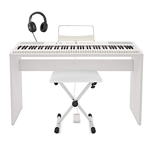 SDP-2 Piano de Escenario Gear4music + Set Completo, Blanco